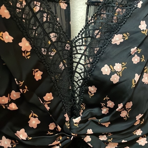 Self-Portrait Twist Front Ditsy Mini Dress Size 2 - Picture 8 of 13